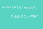 杭州阻燃電線電纜廠的電線電纜價(jià)格上漲怎么回事？